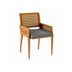 Krzesło ogrodowe z drewna tekowego z podłokietnikami Astello Iris