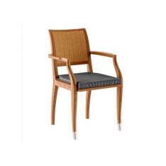 Krzesło ogrodowe z drewna tekowego z podłokietnikami Astello Jonquille
