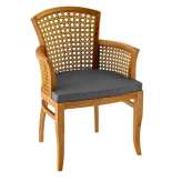 Krzesło ogrodowe z drewna tekowego Deco z podłokietnikami Astello Tournesol