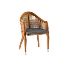Krzesło ogrodowe z drewna tekowego z podłokietnikami Astello Tulipe