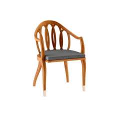 Krzesło ogrodowe z drewna tekowego z podłokietnikami Astello Tulipe