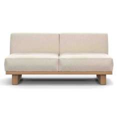Dwuosobowa sofa ogrodowa z tkaniny i drewna tekowego Atmosphera 9.Zero 2S CENTRAL