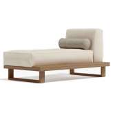 Leżak z drewna tekowego i tkaniny Atmosphera 9.Zero RIGHT CHAISE LONGUE