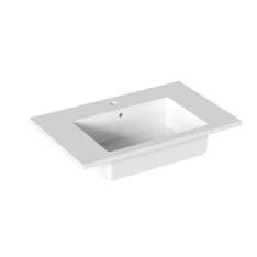 Prostokątna umywalka ceramiczna z wbudowanym blatem Azzurra Ceramica Cut