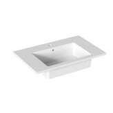 Prostokątna umywalka ceramiczna z wbudowanym blatem Azzurra Ceramica Cut
