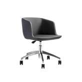 Obrotowe krzesło skórzane z pięcioramienną podstawą na kółkach B&T Design GEO OFFICE