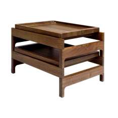 Stolik boczny z litego drewna z wyjmowanymi tacami BassamFellows Tray RACK