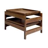 Stolik boczny z litego drewna z wyjmowanymi tacami BassamFellows Tray RACK