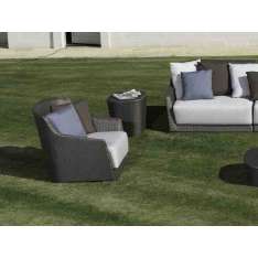 Fotel ogrodowy z włókna syntetycznego z podłokietnikami Braid Mood