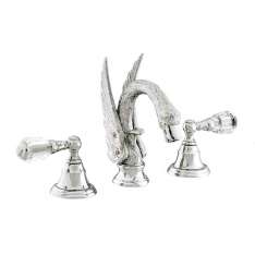 Bateria umywalkowa 3-otworowa z kryształami Swarovski®. Bronces Mestre Antartica Swan