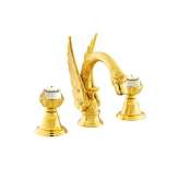Bateria umywalkowa 3-otworowa z kryształami Swarovski®. Bronces Mestre Antartica Swan