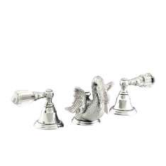 Bateria umywalkowa 3-otworowa z kryształami Swarovski®. Bronces Mestre Antartica Swan