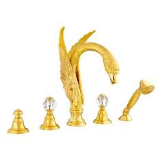 Zestaw wannowy z 5 otworami i kryształami Swarovski®. Bronces Mestre Antartica Swan