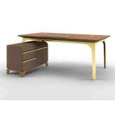 Prostokątne biurko biurowe z orzecha włoskiego z szufladami Bruno Zampa SQUARE