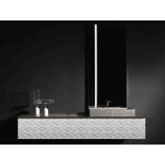 Naścienna szafka na kosmetyki z drewna i marmuru BT45 DIAMOND VANITY