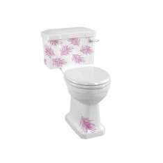 Podłogowa toaleta z Vitreous China z zewnętrzną spłuczką Burlington Bathrooms BOTANICAL PINK