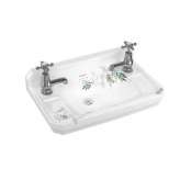 Naścienna umywalka z porcelany Vitreous China z przelewem Burlington Bathrooms SPRING FOREST