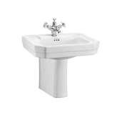 Prostokątna półpostumentowa umywalka z porcelany Vitreous China Burlington Bathrooms Victorian