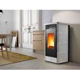 Piec kominkowy opalany drewnem montowany na ścianie faïence Caminetti Montegrappa Country XW