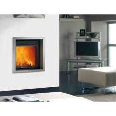Wbudowany metalowy kominek opalany drewnem Caminetti Montegrappa CM P01 MINIMAL 01