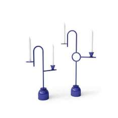 Metalowy świecznik Cappellini BLUE CANDLEHOLDERS