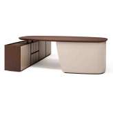 Prostokątne drewniane biurko z półkami Carpanese Home ARTHUR XL