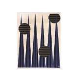 Ręcznie robiony dywanik wełniany o geometrycznych kształtach Carpets CC by Cecilia Setterdahl Art Money BLUE