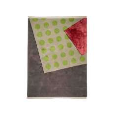 Ręcznie tkany dywan z wełny tybetańskiej i jedwabiu bambusowego Carpets CC by Cecilia Setterdahl GREEN DOTS