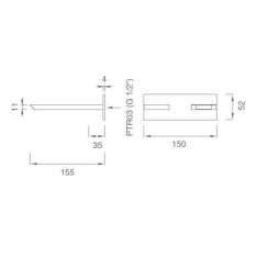 Bateria ścienna hydroprogresywna z wylewką Ceadesign Bar 16