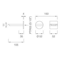 Bateria ścienna hydroprogresywna z wylewką Ceadesign Bar 17