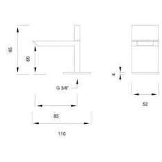 Bateria umywalkowa nablatowa ze stali nierdzewnej Ceadesign Bar 61