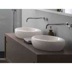 Owalna umywalka ceramiczna nablatowa Ceramica Cielo Fluid
