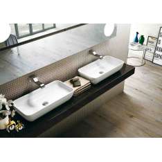 Umywalka ceramiczna prostokątna nablatowa w stylu współczesnym Ceramica Flaminia Pass 60