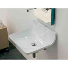 Kwadratowa umywalka ceramiczna do montażu na ścianie Ceramica Flaminia Plate