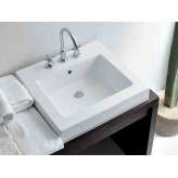 Umywalka ceramiczna kwadratowa wpuszczana w blat z przelewem Ceramica Flaminia ACQUAGRANDE 60
