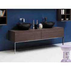 Stojąca na podłodze podwójna drewniana szafka z szufladami Ceramica Flaminia COMPONO SYSTEM 180