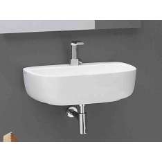 Naścienna umywalka ceramiczna z ręcznym spłukiwaniem Ceramica Flaminia MONO'