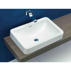 Umywalka ceramiczna wpuszczana w blat z przelewem w stylu współczesnym Ceramica Flaminia NILE 62