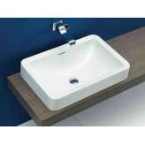 Umywalka ceramiczna wpuszczana w blat z przelewem w stylu współczesnym Ceramica Flaminia NILE 62