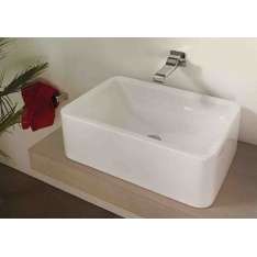 Prostokątna umywalka ceramiczna nablatowa z przelewem w stylu współczesnym Ceramica Flaminia NILE 62 H20