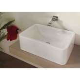 Prostokątna umywalka ceramiczna nablatowa z przelewem w stylu współczesnym Ceramica Flaminia NILE 62 H20