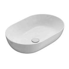 Owalna umywalka ceramiczna nablatowa Ceramica Globo T-Edge