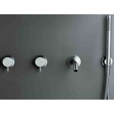 Zestaw wannowy 4-otworowy do montażu na ścianie ze stali nierdzewnej Cocoon COCOON MONO SET42