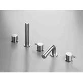 Zestaw wannowy 5-otworowy ze stali nierdzewnej z główką prysznicową Cocoon COCOON MONO SET44