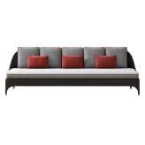 3-osobowa sofa ogrodowa z drewna i tkaniny CPRN Homood Outdoor