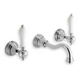 Bateria umywalkowa ścienna z pojedynczymi rozetami Cristina Rubinetterie Canova Elite CRICL242