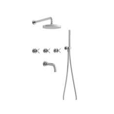 Bateria wannowa ścienna z główką prysznicową Cristina Rubinetterie Cross Road CRICR113