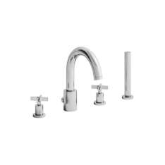 Zestaw wannowy z główką prysznicową z indywidualnymi rozetami Cristina Rubinetterie Cross Road CRICR126