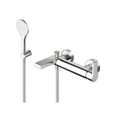 Bateria wannowa ścienna z główką prysznicową Cristina Rubinetterie Omega CRIOG180