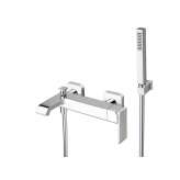 Naścienny zestaw wannowy jednouchwytowy z główką prysznicową Cristina Rubinetterie Quadri S CRIQS100